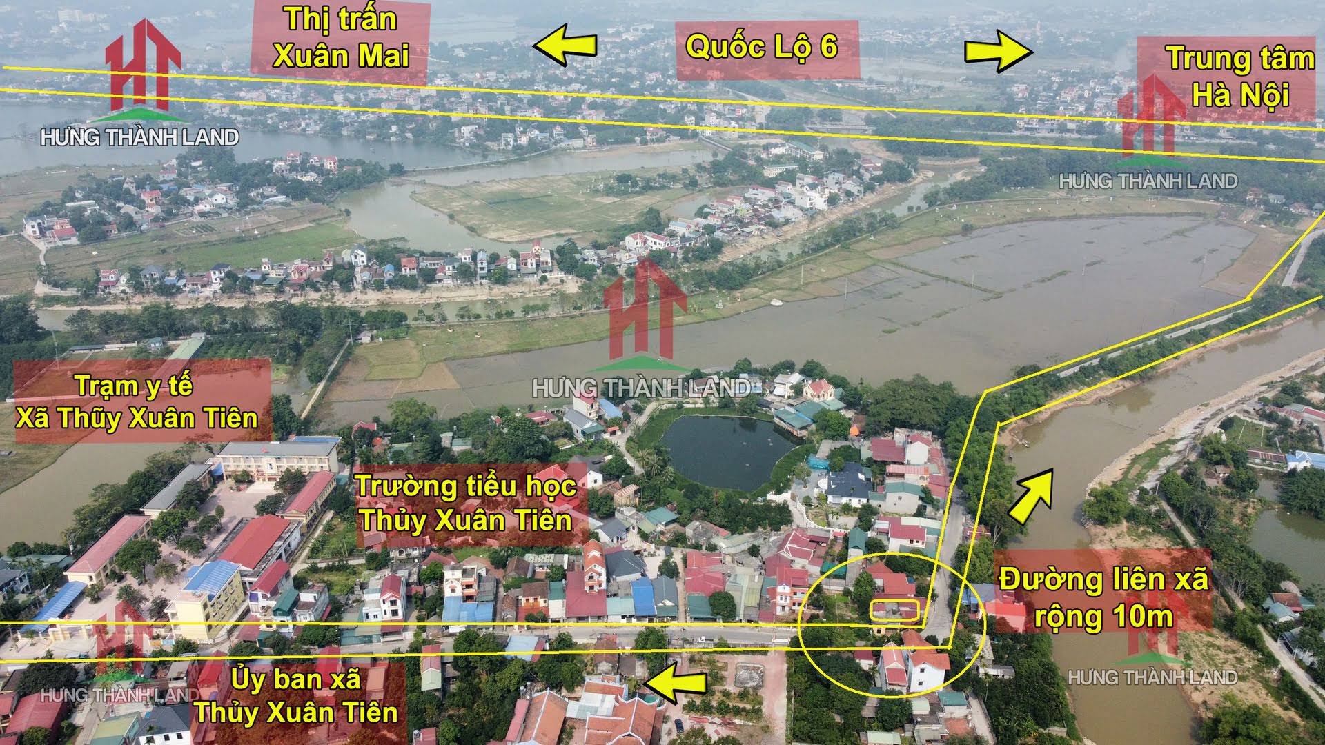 Hình ảnh Chủ nhà nhờ bán mảnh đất mặt đường kinh doanh lô góc ở trung tâm xã Thủy Xuân Tiên 124m2