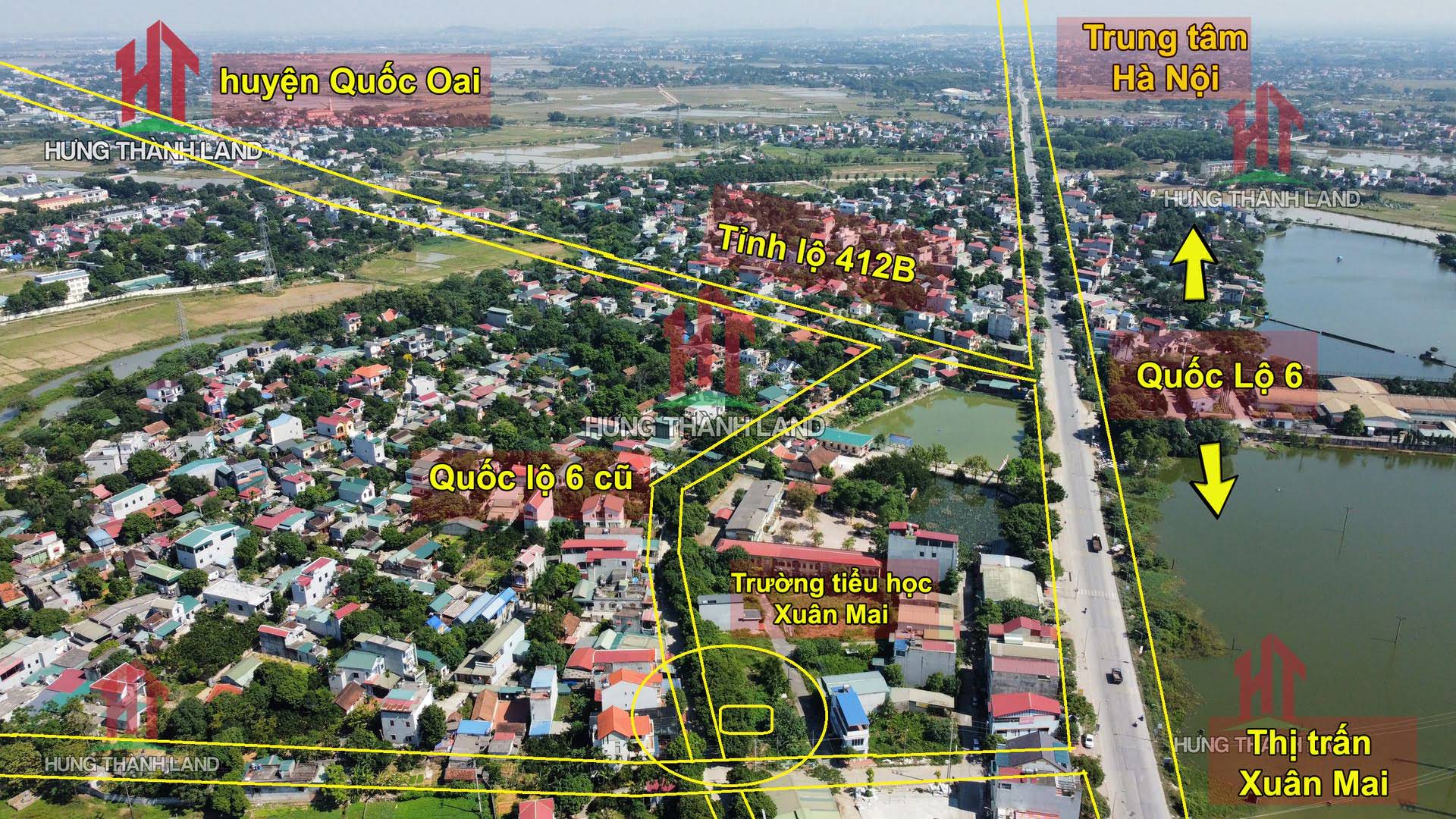 Hình ảnh Đất dân F0 mặt đường kinh doanh quốc lộ 6 cũ ngay cổng trường tiểu học Xuân Mai 74.7m2